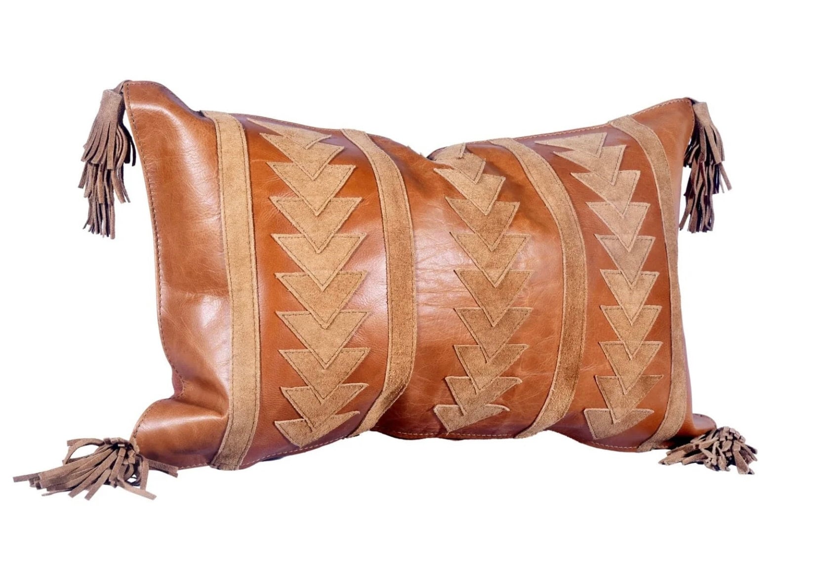 Genuine Leather and Suede Throw Pillow Magnolia Outfitters