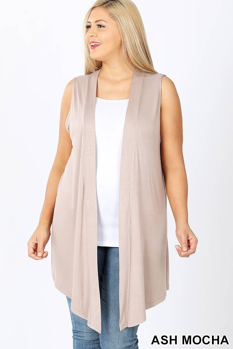 42POPS SI16292 PLUS SIZE DRAPEY OPENFRONT CARDIGAN 321 PACK