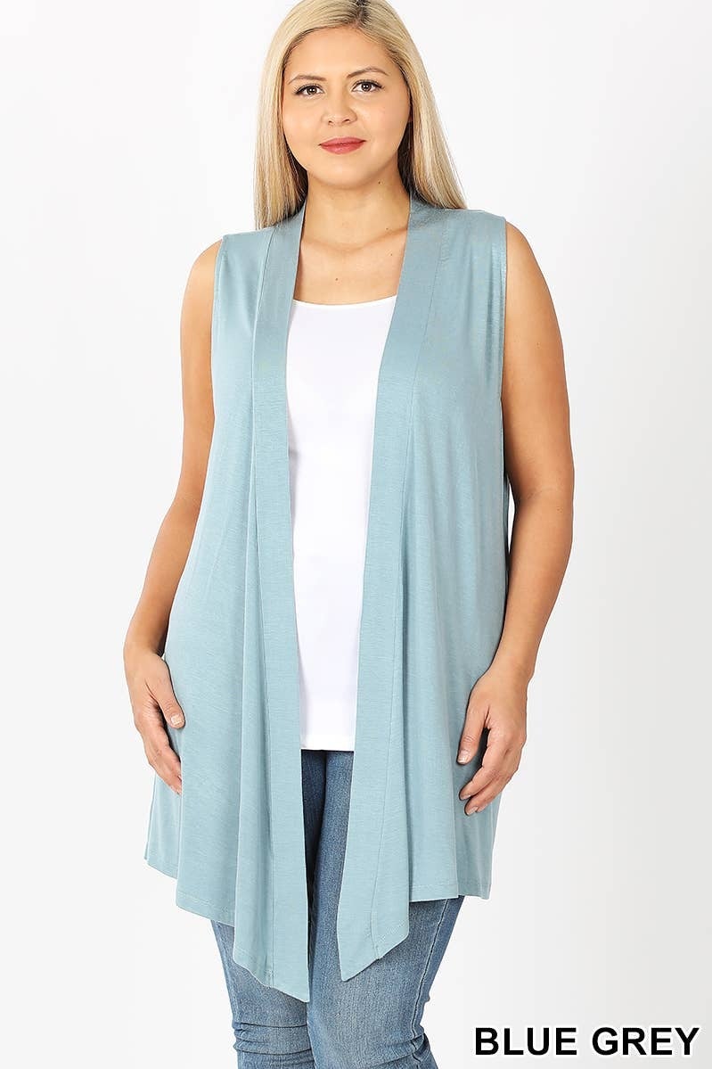 42POPS SI16292 PLUS SIZE DRAPEY OPENFRONT CARDIGAN 321 PACK