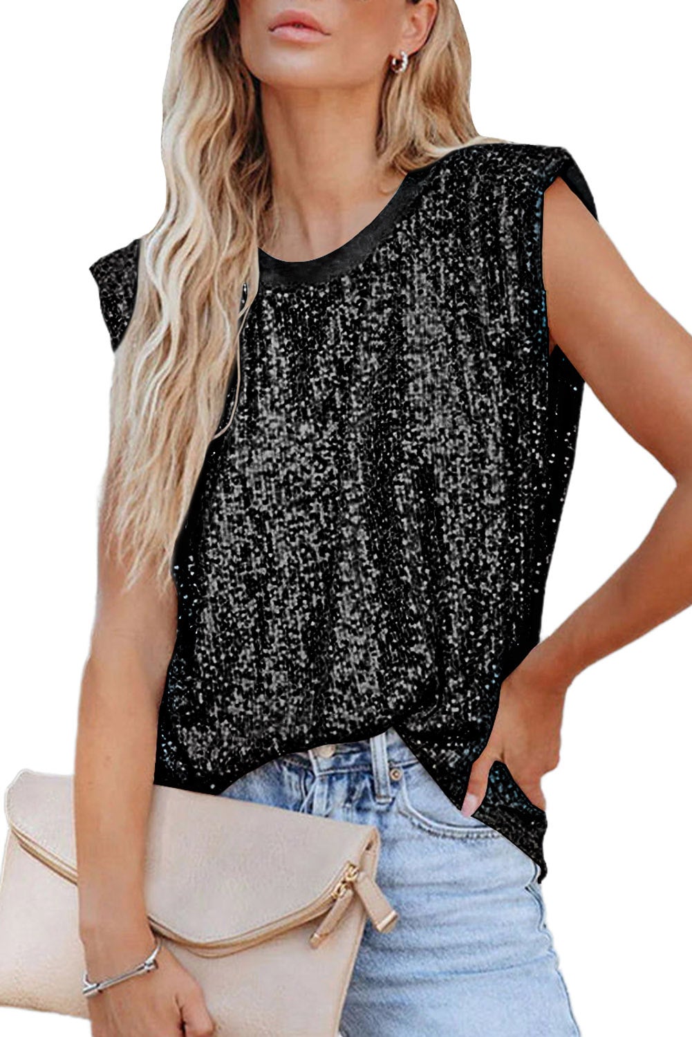 Black Sequin Tank Magnolia Outfitters